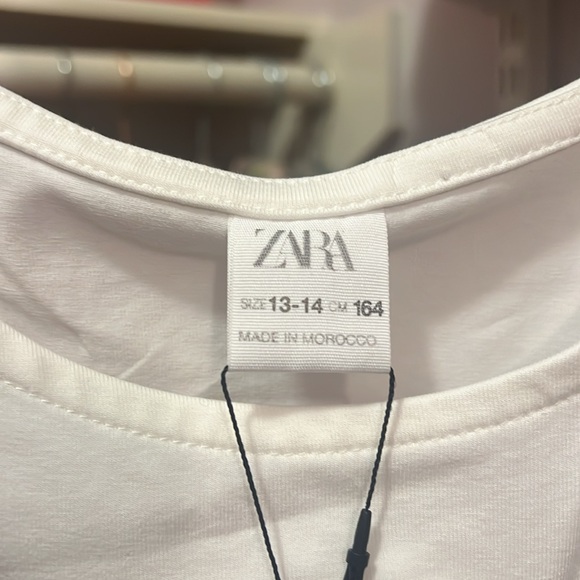 NWT: Zara Girls Black and White Bow Tank | size 13-14 - Picture 3 of 4